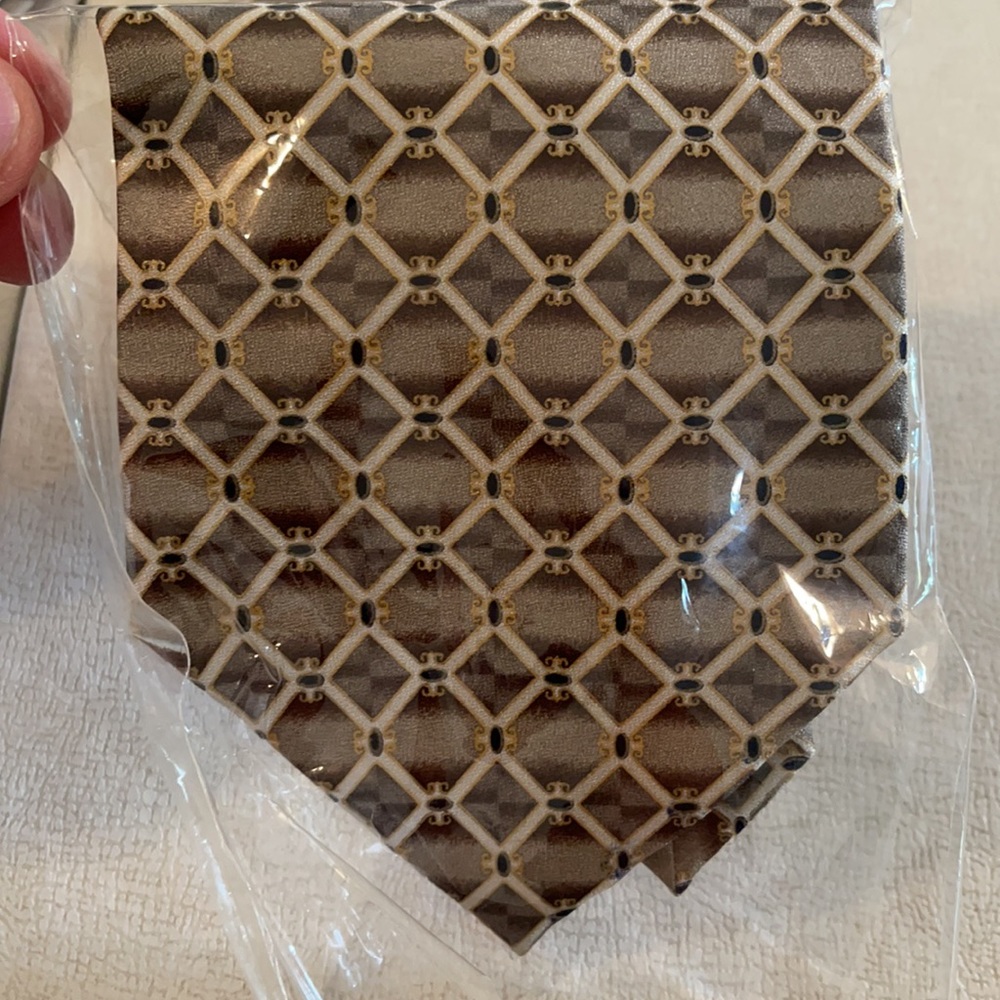 NWT Giorgio Cosani Tan Tie 100% Silk Made in Italy